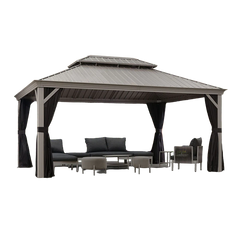 SummerBella 12' x 16' Light Grey Hardtop Gazebo