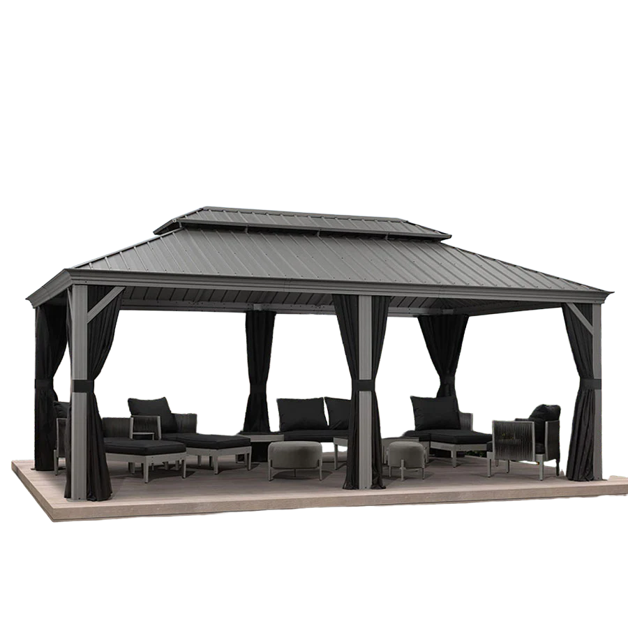 SummerBella 12' x 20' Light Grey Hardtop Gazebo