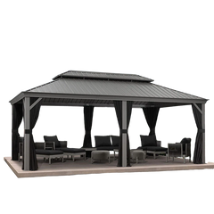 SummerBella 12' x 20' Light Grey Hardtop Gazebo