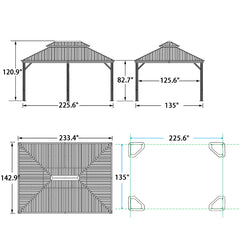 SummerBella 12' x 20' Bronze Hardtop Gazebo