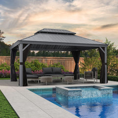 SummerBella 12' x 16' Light Grey Hardtop Gazebo