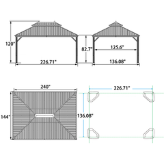 SummerBella 12' x 20' Bronze Hardtop Gazebo