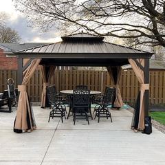 SummerBella 12' x 12' Bronze Hardtop Gazebo with Balls