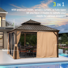 SummerBella 12' x 12' Bronze Hardtop Gazebo with Balls