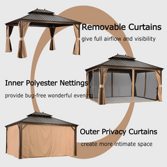 SummerBella 12' x 14' Bronze Hardtop Gazebo