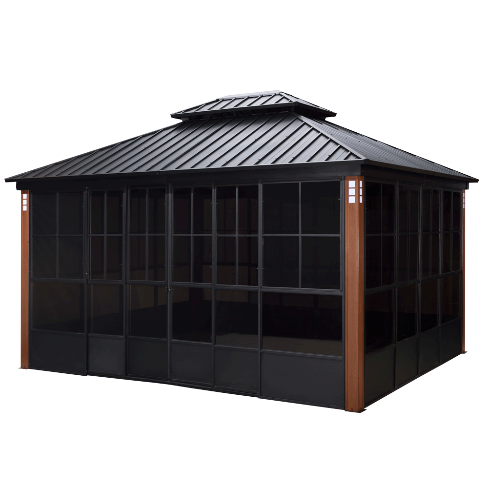 SummerBella 12' x 14' Hardtop Gazebo For Patio Screen House