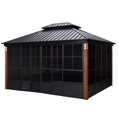 SummerBella 12' x 14' Hardtop Gazebo For Patio Screen House